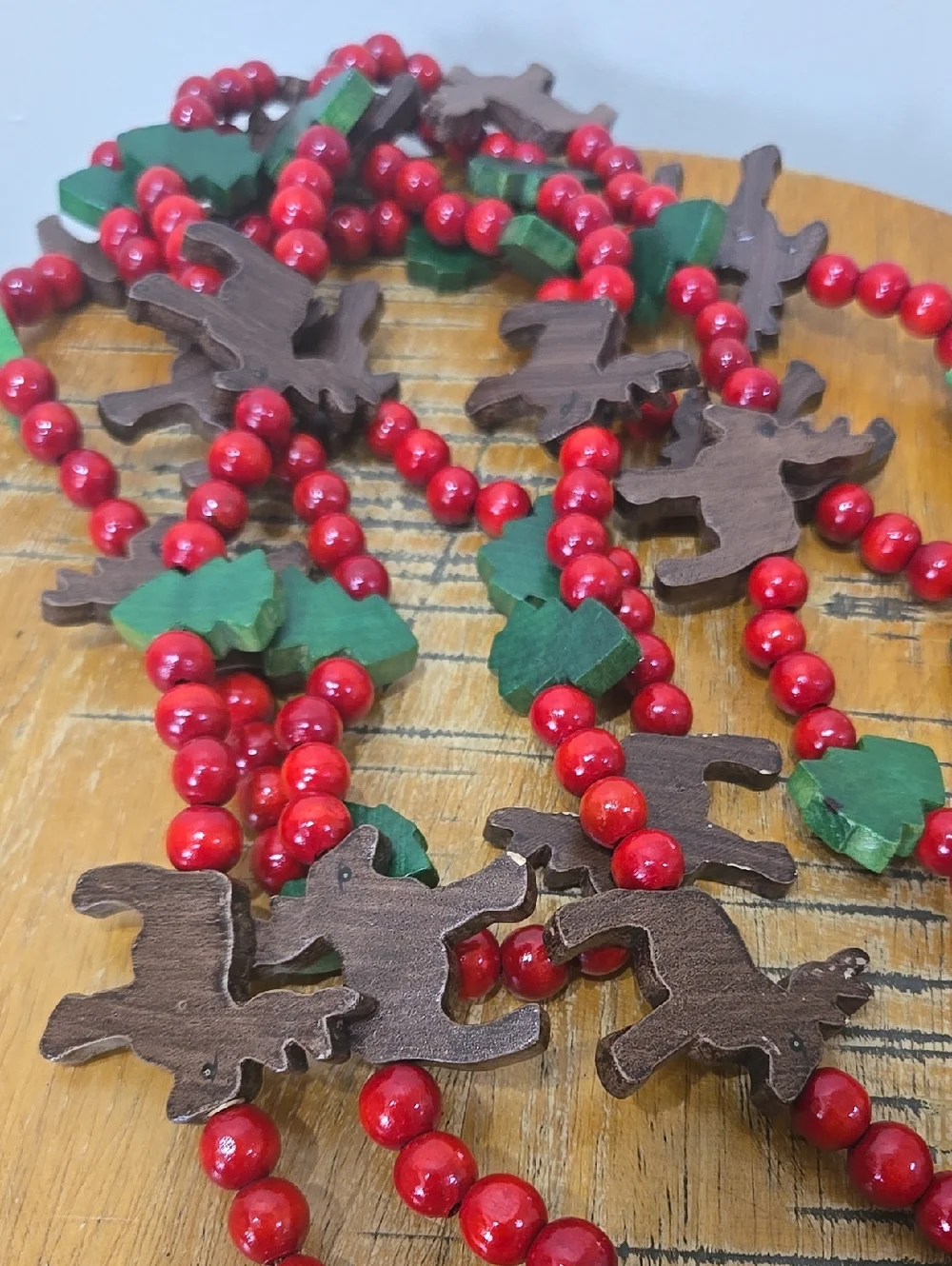 Vintage Wooden Christmas Garland